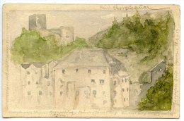 Rattenberg Mit Ruine, Handgemalte Ansichtskarte (Aquarell), Pinx Christlbauer, 22.9.1902,Kufstein - Rattenberg