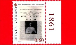 NUOVO - VATICANO - 2011 - 150º Anniversario Dell´Osservatore Romano - 0,60 € • Habemus Papam - Pio XII - Ungebraucht