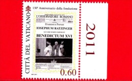 Nuovo - VATICANO - 2011 - 150º Anniversario Dell´Osservatore Romano - 0,60 € • Habemus Papam  - Benedetto XVI - Unused Stamps