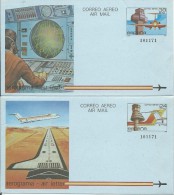 ESPAÑA - AEROGRAMAS 207/208 ** MNH AÑO 1984 - AEROPUERTOS. FORONDA (ALAVA) GIRONA. EMISION AEROGRAMAS 11-07-1984 - Unused Stamps