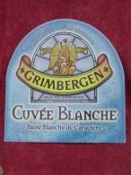 Plaque Métal "BIERE GRIMBERGEN" Cuvée Blanche. - Tin Signs (vanaf 1961)