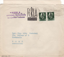 TORINO   18.8.1944  /  COMO  - Cover _ Lettera  - R.S.I.  Cent. 25 X 2 - Marcophilie