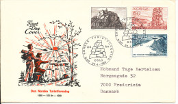 Norway FDC 22-1-1968 The Norwegean Tourist Association 100th Anniversary With Cachet Sent To Denmark - FDC