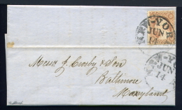Lettre De New York Pour Baltimore 1857 - Briefe U. Dokumente