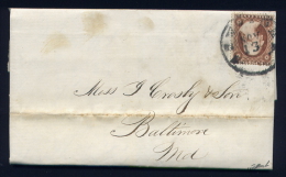 Lettre De New York Pour Baltimore 1857 - Brieven En Documenten