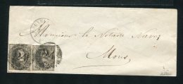 Lettre De Bruxelles Pour Mons 1856 - 1851-1857 Médaillons (6/8)