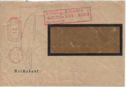 Germany (Neumunster  7.4..32) Briefumschlag (Reichsbank Neumunster) - Franking Machines (EMA)