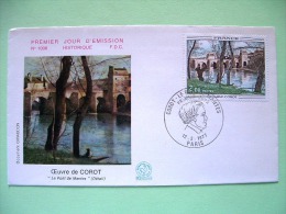 France 1977 FDC Cover - Painting "Mantes Bridge" By Corot - Lettres & Documents