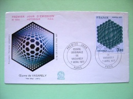 France 1977 FDC Cover - Painting By Vasarely "Hat Mey" - Lettres & Documents