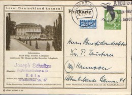 Germany/ Republic -stationery Illust. Postcard Circulated 1955,with Special Cachet Anuga - Gelsenkirchen Schloss Berge - Illustrated Postcards - Used