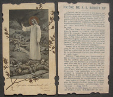 IMAGE PIEUSE GUERRE 1814/18 : EGO SUM RESURRECTION ET VITA  PRIERE DE S. S. BENOIT XV / HOLY CARD / SANTINO - Images Religieuses