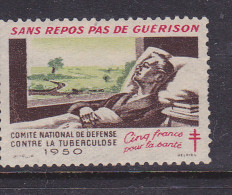 FRANCE VIGNETTE  1950 5F MULTICOLORE SANS REPOS PAS DE GUERISON NEUF SANS CHARNIERE - Antituberculeux