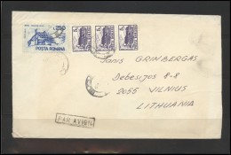 ROMANIA Postal History Brief Envelope Air Mail RO 075 Architecture - Covers & Documents