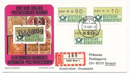 Allemagne - 7 FDC - Etiquettes De Distributeurs, Année 1981 - Avec Exprès Et Recommandés - Viñetas De Franqueo [ATM]