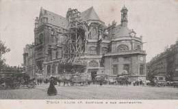 PARIS (9ème Arrondissement) - Eglise Saint-Eustache (en Travaux) Et Rue Montmartre - Très Animée - District 09