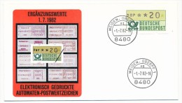 Allemagne - 7 FDC - Etiquettes De Distributeurs, Année 1982 - Machine Labels [ATM]