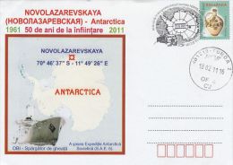 532- NOVOLAZAREVSKAYA ANTARCTIC BASE, OBI ICE BREAKER SHIP, SPECIAL COVER, 2011, ROMANIA - Research Stations