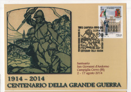 Fra597 Centenario Grande Guerra Mondiale World War Anniversary Campiglia Cervo Annullo Marcofilia Accademia Militare - Guerre Mondiale (Première)