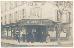 GENNEVILLIERS - Carte Photo - Devanture Du Magasin A. Véchambre - Meubles, Literie... - Gennevilliers