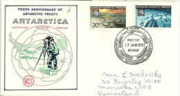 Expedition à La Base Casey 1972 (commemoration Traité Antarctique), Belle Lettre Adressée Au Queensland - Antarctisch Verdrag