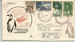 Expédition Antarctique Australienne 1960 , Lettre Recommandée De La Base Mawson En 1960,  Lettre Adressée  à Sydney.RARE - Estaciones Científicas