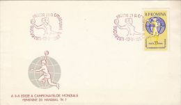 567- HANDBALL, WOMEN WORLD CHAMPIONSHIP, COVER FDC, 1962, ROMANIA - Handball