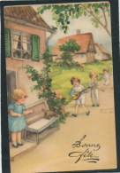 ENFANTS - Jolie Carte Fantaisie Enfants Musiciens Et Chien "Bonne Fête" Signée HANNES PETERSEN - Petersen, Hannes