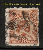 NEW ZEALAND    Scott  # 112 F-VF USED - Gebruikt