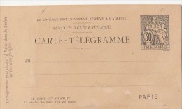 603- CHAPLAIN 30 TELEGRAMME CARD STATIONERY, ENTIER POSTAL, UNUSED,1890, FRANCE - Neumáticos