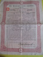 Obligation De Premiére Hypothéque De 20 Livre/"The Mexican Union Railway "  /1910   ACT76 - Miniere