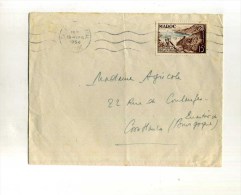 - FRANCE COLONIES . MAROC 1939/56 . AFFRANCHISSEMENT SIMPLE SUR LETTRE DE 1954 POUR LA METROPOLE - Cartas & Documentos