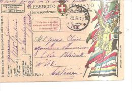 69181)cartolina Postale In Franghigia R.esercito Italiano  28-6--19 - Franquicia