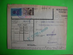 R!,railway Document,train Transport,lettre De Voiture,customs Duty Seal,toll,franco Caribrod,Yugoslavia Tax Stamps,coal - Europa