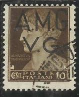 VENEZIA GIULIA 1945 - 1947 TRIESTE AMGVG 1945-7 POSTA ORDINARIA C. 10 (I) TIMBRATO USED - Gebraucht