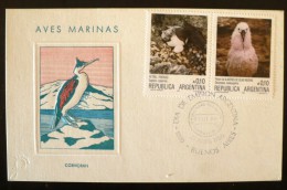 ARGENTINE Oiseaux Marins Yvert 1526/27.  Enveloppe 1er Jour, FDC, Emis En 1986 - Altri & Non Classificati