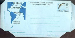 FALKLAND Oiseaux, Oiseau, Birds, Pajaro, Vogel, Aérogramme Illustré Neuf (26 P) Mount Pleasant Airport Opened - Autres & Non Classés