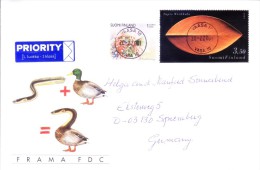 FINLAND 2001 COMMERCIAL COVER POSTED FROM VAASA 10 FOR GERMANY - FRAMA FDC - IMPRINT OF IMAGINATIVE SCIENTIFIC IMAGE - Briefe U. Dokumente
