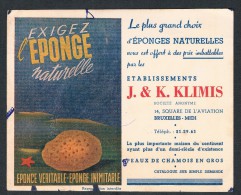 Buvard Ancien/Vintage Blotter  Eponge Naturelle / Etablissements J. & K. Klimis, 14 Square De L'Aviation, Bruxelles-Midi - Zonder Classificatie