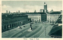TORINO 1939 - PIAZZA SAN CARLO - ANIMATA - AUTO - FORMATO PICCOLO - C041 - Piazze