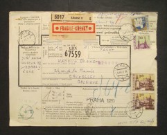 Cecoslovacchia 1969 Bulletin Expedition From Liberec To Bruxelles With Stamps Town 1965 - Lettres & Documents