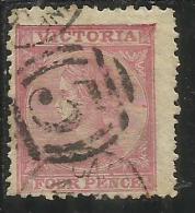 AUSTRALIA VICTORIA STATE 1863 1867 QUEEN VICTORIA 4p ROSE REGINA VITTORIA USATO USED - Used Stamps