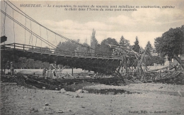 YONNE  89  MONETEAU  LE 4 SEPTEMBRE, RUPTURE DU NOUVEAU PONT METALLIQUE EN CONSTRUCTION - Moneteau