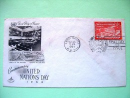 United Nations - New York 1954 FDC Cover - European Office In Geneva - Covers & Documents