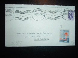 LETTRE TP 2D OBL.MEC. 29 NOV 44 EAST LONDON + VIGNETTE CROIX DE LORRAINE KERSFEES 1944 1D SUID AFRIKA - Lettres & Documents