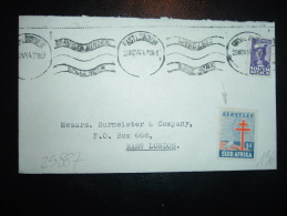 LETTRE TP 2D OBL.MEC. 29 NOV 44 EAST LONDON + VIGNETTE CROIX DE LORRAINE KERSFEES 1944 1D SUID AFRIKA - Covers & Documents