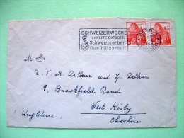 Switzerland 1948 Cover To England - Lake Lugano - Swiss Products Quality Slogan - Briefe U. Dokumente