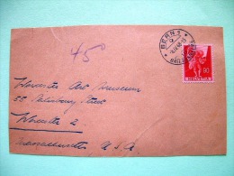 Switzerland 1948 Front Of Cover To USA - Flag - Standard Bearer - Lettres & Documents