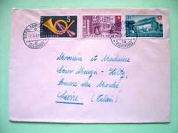 Switzerland 1949 Cover To Sierre - Post Horn - Postman - Mountain Farmhouse (Scott #B183/4 = 2.25 $) - Lettres & Documents