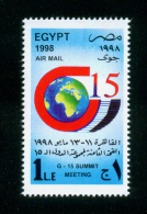 EGYPT / 1998 / AIRMAIL / SUMMIT MEETING OF G-15 COUNTRIES / GLOBE / FLAG / MNH / VF - Nuevos