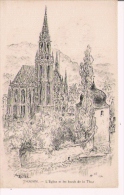 ROBIDA ILLUSTRATION THANN L'EGLISE ET LES BORDS DE LA THUR - Robida